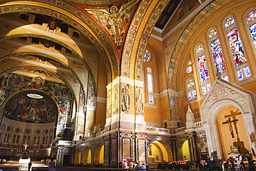 Interior, Basilica of Saint Theresa, Lisieux, Normandy, France, Europe