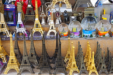 Display of souvenir Eiffel Towers, Paris, France, Europe