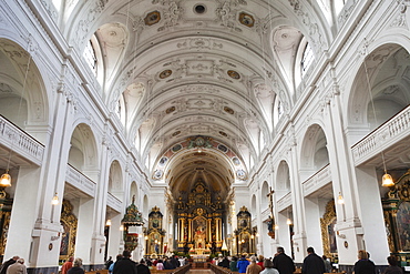 Interior, Basilica of St. Anna, Altotting, Upper Bavaria, Germany, Europe