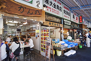 Traditional food restaurants, Tsukiji, Tokyo, Japan, Asia