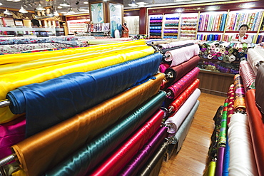 Material and silk shop, The Silk Market, Beijing, China, Asia