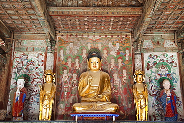 Buddha statue in Daeungjeon Pavilion, Bulguksa Temple, Gyeongju, UNESCO World Heritage Site, South Korea, Asia