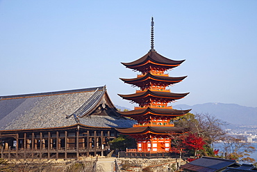 The Five-Storied Pagoda, Hokoku Shrine, Miyajima Island, Japan, Asia