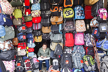 Bag shop display, Hanoi, Vietnam, Indochina, Southeast Asia, Asia