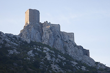 Queribus Castle, Aude, Pyrenees, Languedoc-Roussillon, France, Europe