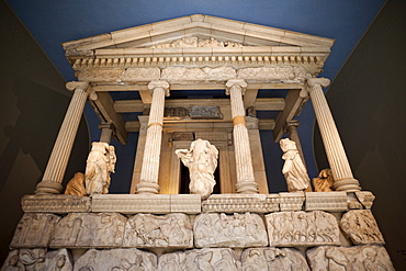 The Nereid Monument from Xanthos in southwest Turkey dating from the 5th century BC, British Museum, Bloomsbury, London, England, United Kingdom, Europe