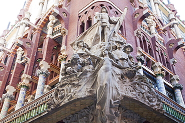 The Catalan Song, Miquel Blay's Sculptural Group, Palace of Catalan Music, Barcelona, Catalonia, Spain, Europe