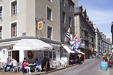 Cafes in the Walled City, St. Malo, Brittany, France, Europe