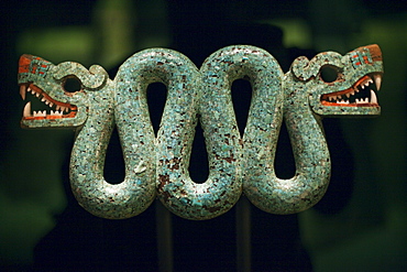 Aztec Turquoise Mosaic of Double Headed Serpent from Mexico 15th to 16th century,  British Museum, Bloomsbury, London, England, United Kingdom, Europe