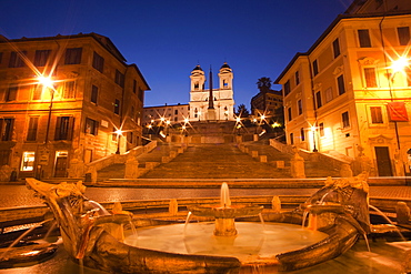 Piazza di Spagna, Spanish Steps and Trinita dei Monti Church, Rome, Lazio, Italy, Europe