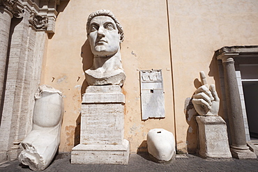 Remains of Emperor Constantine statue, Capitoline Museum, The Capitol, Rome, Lazio, Italy, Europe