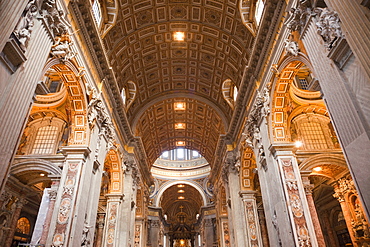 Interior of St. Peter's, The Vatican, Rome, Lazio, Italy, Europe