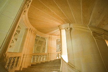 The Grand Staircase, Chambord Castle, UNESCO World Heritage Site, Loir et Cher, Loire Valley, France, Europe