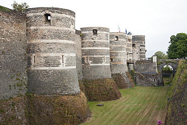 Castle Walls, Angers Castle, Angers, UNESCO World Heritage Site, Loire Valley, France, Europe