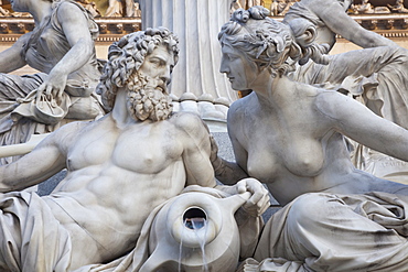 Detail of the Palais-Athene Fountain, Parliament Building, Vienna, Austria, Europe