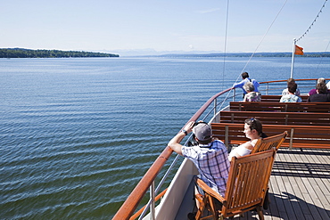Tour boat on Lake Ammersee, Ammersee, Bavaria, Germany, Europe