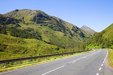 Empty road in Glen Coe, Highlands, Scotland, United Kingdom, Europe