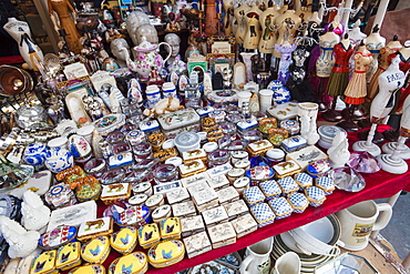 Stall on Portobello Road Antique Market, London, England, United Kingdom, Europe