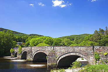 River and arched stone bridge, Snowdonia National Park, Gwynedd, Wales, United Kingdom,Europe