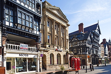 Tudor style shopping street, Chester, Cheshire, England, United Kingdom, Europe