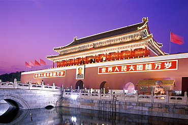 Tiananmen Gate at night, Tiananmen Square, Beijing, China, Asia