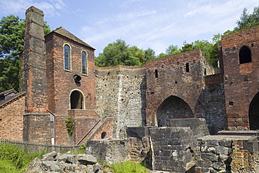 Blists Hill blast furnaces, Blists Hill Victorian Town Museum, Coalport, Ironbridge Gorge, Shropshire, England, United Kingdom, Europe