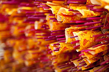 Incense sticks in a Buddhist temple in Kuala Lumpur, Malaysia, Southeast Asia, Asia