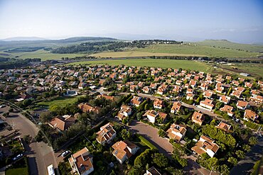 Aerial village og Giv'at Avni in the Jezreel valley, Israel