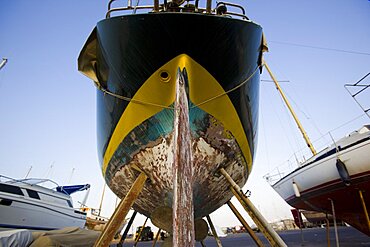 Sailing boat on the dock in Cyprus, Cyprus