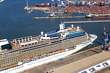 The luxury passenger ship of Celebrity Equinox docking in the port of Haifa