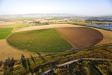 Aerial agriculture fields of the Jordan valley, Israel