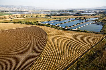 Aerial agriculture fields of the Jordan valley, Israel