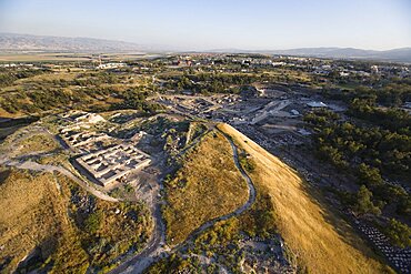 Aerial ruins of the Roman city of Beit Shean in the Jordan valley, Israel