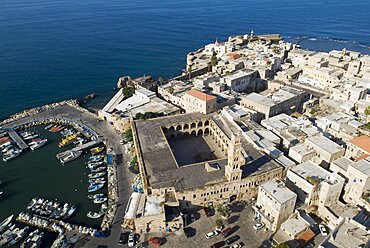 Aerial old city of Acre in the western Galilee, Israel