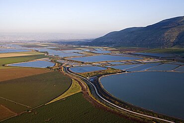 Aerial agriculture fields of Kibutz Beit Alfa in the Jezreel valley, Israel