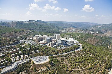 Aerial Hadasa Ein Kerem Hospital in Jerusalem, Israel