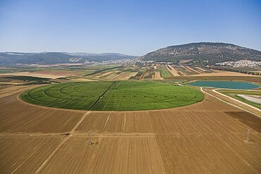 Panoramic view of the agriculture fields of the Jezreel valley, Israel