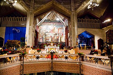 Photograph of christmas eve at the church of the annunciation in Nazareth, Israel