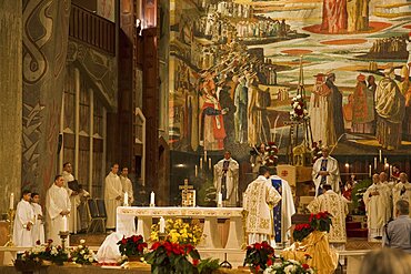 Photograph of christmas eve at the church of the annunciation in Nazareth, Israel