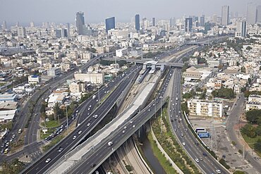 Aerial photograph of downtown Tel Aviv, Israel