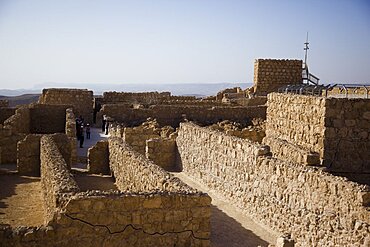 ruins of the archeologic site of Masada in the Judean desert, Israel