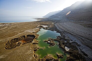 Aerial landscape of the Dead sea, Israel