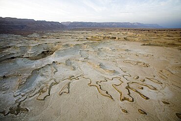 Aerial Chalky soil of the Judean desert, Israel