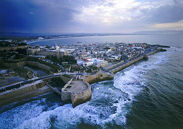 Aerial old city of Acre, Israel