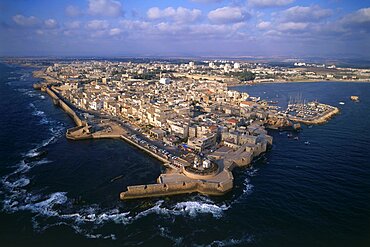 Aerial old city of Acre, Israel