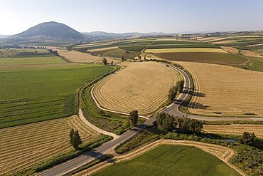 Aerial photograph of agriculture fields in the Lower Galilee, Israel