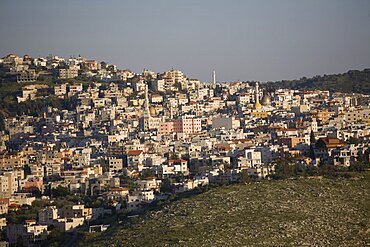 Aerial arab town of Umm El Faheim in the Carmel mountains, Israel