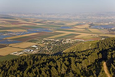 Aerial agriculture fields of the Jezreel valley, Israel