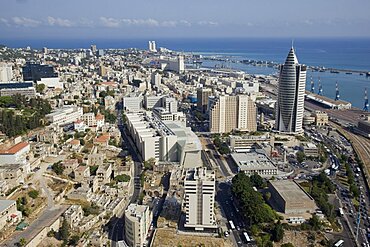 Aerial view of downtown Haifa, Israel