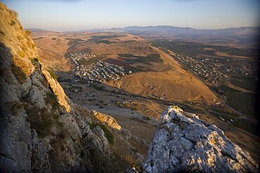 landscape from the summit of mount Arbel in the Galilee, Israel